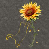 Cat Graphic Cat Sunflower Cat Sunshine Cat Lover Cotton Canvas Backpack