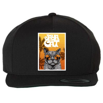 Cats Glasses Wool Snapback Cap