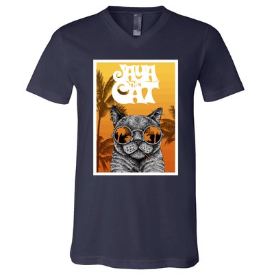 Cats Glasses V-Neck T-Shirt