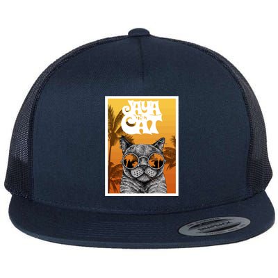 Cats Glasses Flat Bill Trucker Hat