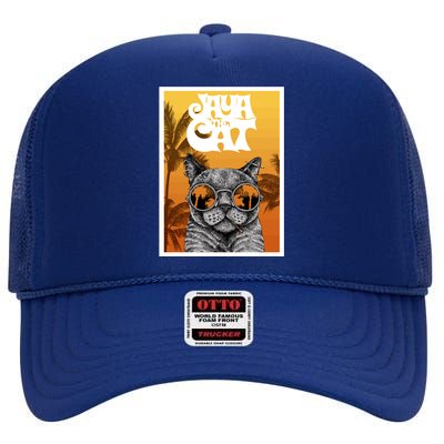 Cats Glasses High Crown Mesh Back Trucker Hat