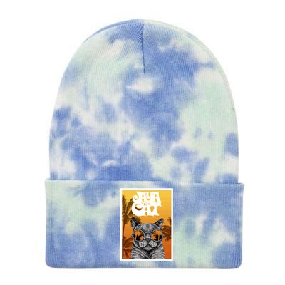 Cats Glasses Tie Dye 12in Knit Beanie