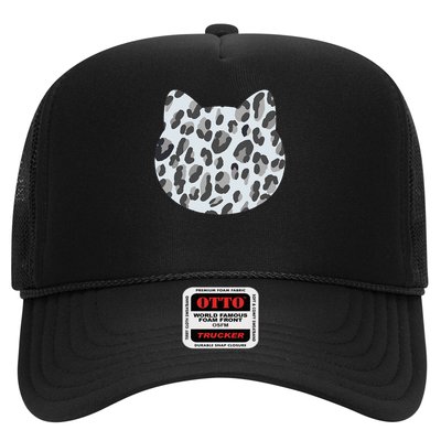 Cool Gray Cat Leopard Pattern Trucker Hat