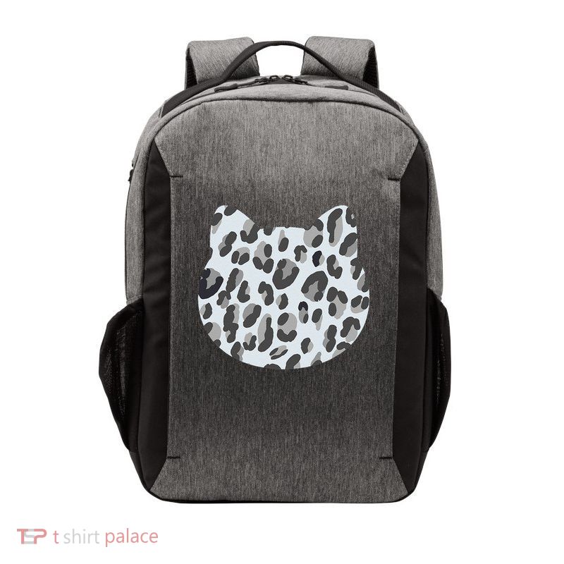 Cool Gray Cat Leopard Pattern Vector Backpack