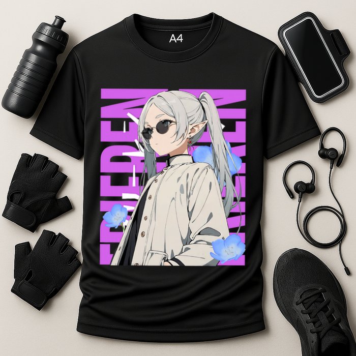Cool Graphic Chill Day With Frieren Performance Shirt