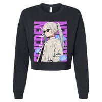 Cool Graphic Chill Day With Frieren Cropped Pullover Crew