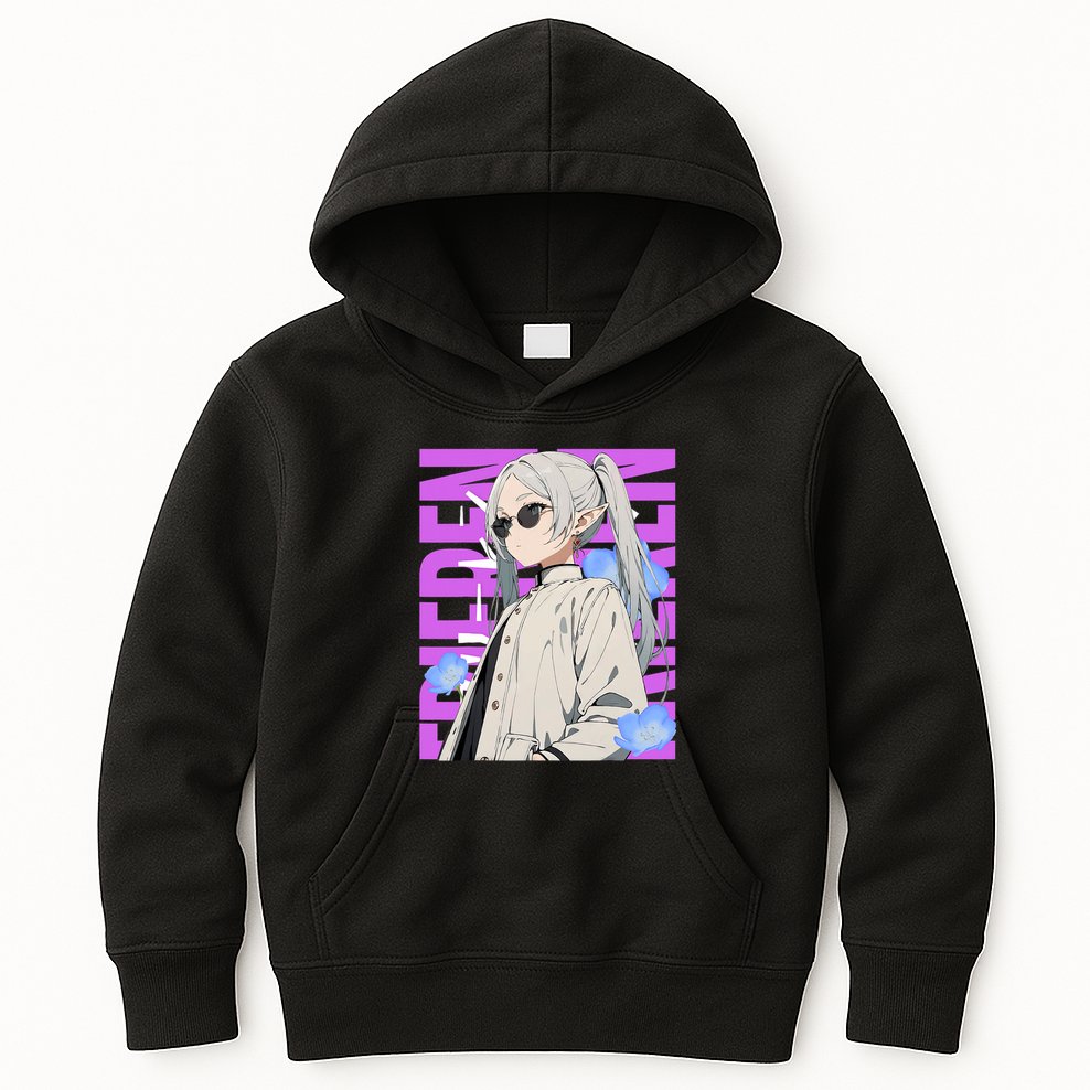 Cool Graphic Chill Day With Frieren Kids Hoodie