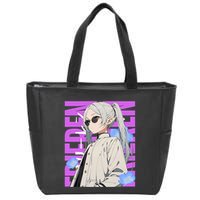 Cool Graphic Chill Day With Frieren Zip Tote Bag