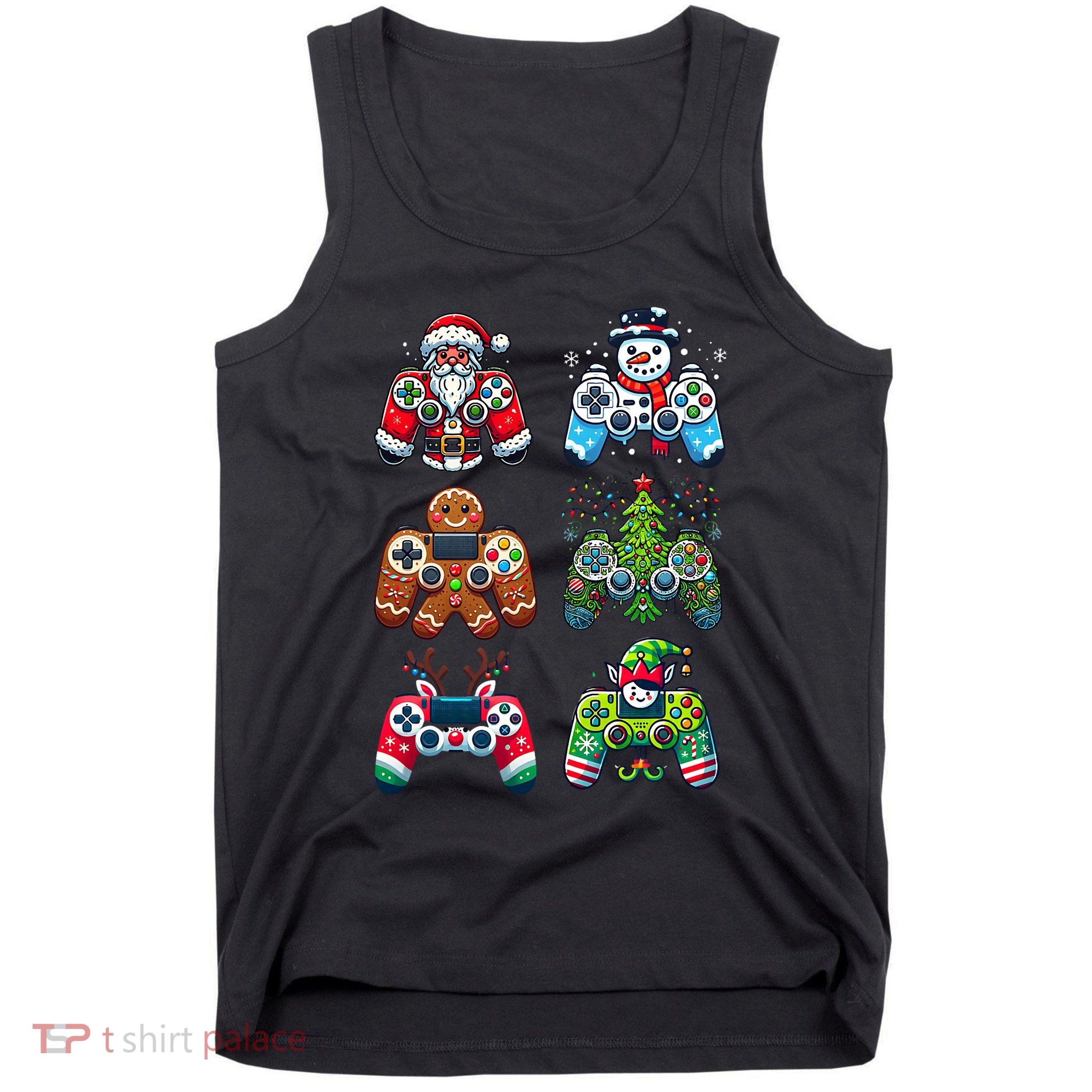 Christmas Gaming Controllers Santa Elf Xmas Christmas Gamer Tank Top