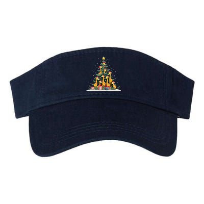 Cute Giraffe Christmas Tree Giraffe Lovers Xmas Holiday Valucap Bio-Washed Visor