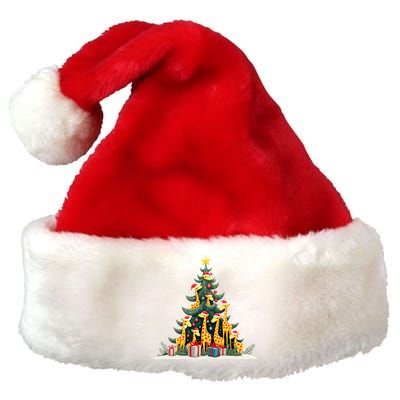 Cute Giraffe Christmas Tree Giraffe Lovers Xmas Holiday Premium Christmas Santa Hat