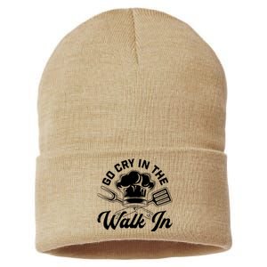 Chef Go Cry In The Walk In Funny Men Women Cook Cooking Hat Sustainable Knit Beanie