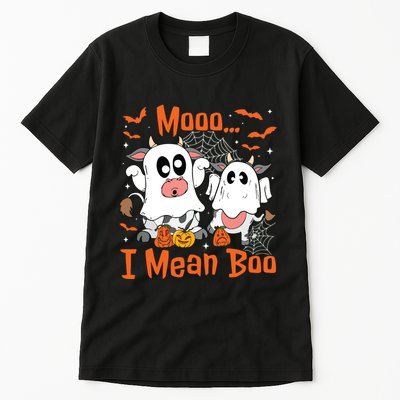 Cute Ghost Cow Moo I Mean Boo Halloween Funny Cow Lover Tall T-Shirt