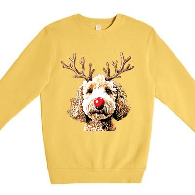 Christmas Goldendoodle Christmas Dog Premium Crewneck Sweatshirt