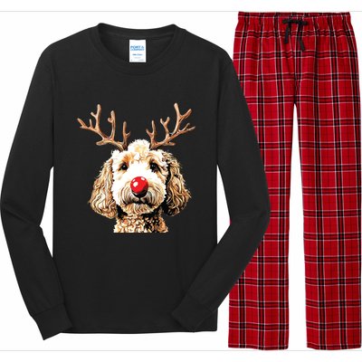 Christmas Goldendoodle Christmas Dog Long Sleeve Pajama Set