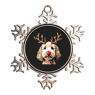 Christmas Goldendoodle Christmas Dog Metallic Star Ornament