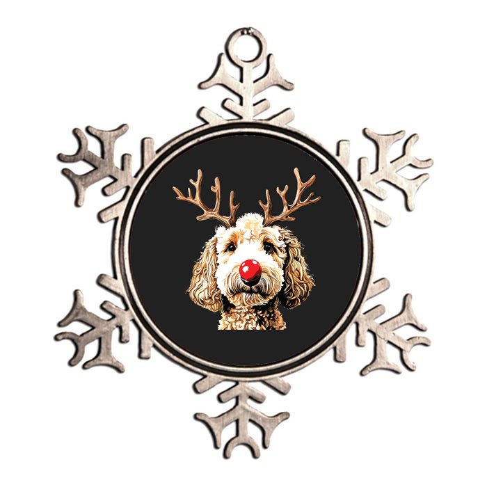 Christmas Goldendoodle Christmas Dog Metallic Star Ornament