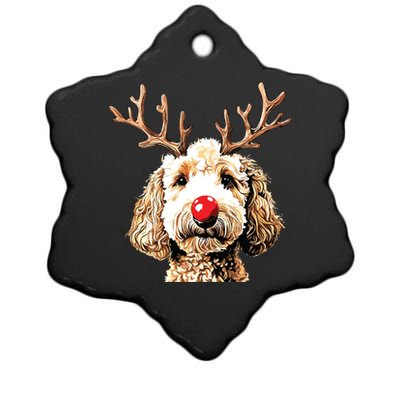 Christmas Goldendoodle Christmas Dog Ceramic Star Ornament