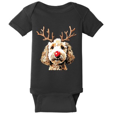 Christmas Goldendoodle Christmas Dog Baby Bodysuit