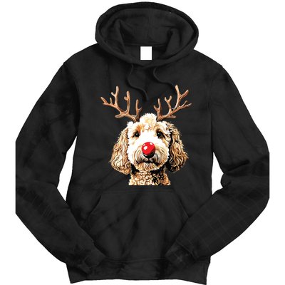 Christmas Goldendoodle Christmas Dog Tie Dye Hoodie