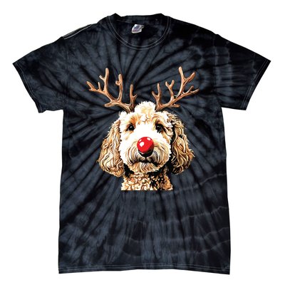 Christmas Goldendoodle Christmas Dog Tie-Dye T-Shirt