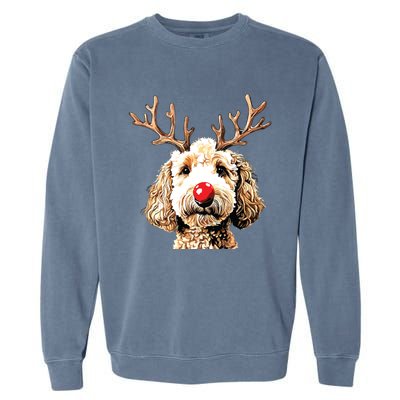 Christmas Goldendoodle Christmas Dog Garment-Dyed Sweatshirt