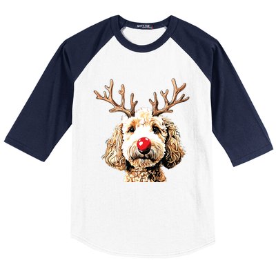 Christmas Goldendoodle Christmas Dog Baseball Sleeve Shirt