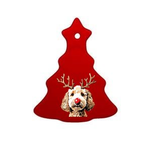 Christmas Goldendoodle Christmas Dog Ceramic Tree Ornament