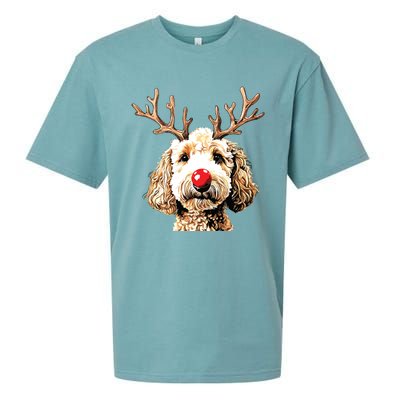 Christmas Goldendoodle Christmas Dog Sueded Cloud Jersey T-Shirt