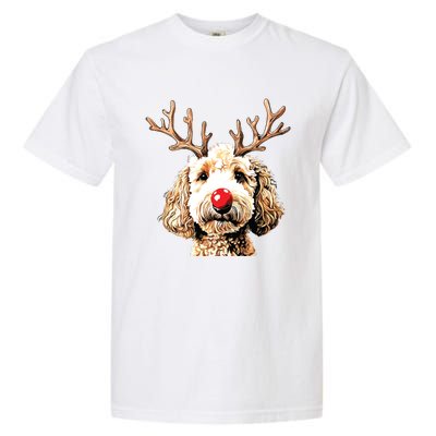 Christmas Goldendoodle Christmas Dog Garment-Dyed Heavyweight T-Shirt