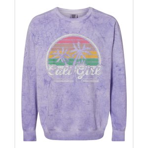 Cali Girl California Retro California Palm Trees Summer Colorblast Crewneck Sweatshirt