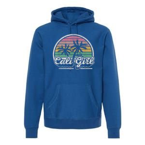 Cali Girl California Retro California Palm Trees Summer Premium Hoodie