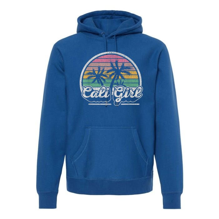 Cali Girl California Retro California Palm Trees Summer Premium Hoodie