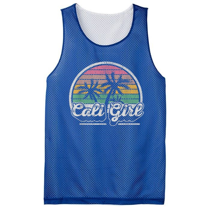 Cali Girl California Retro California Palm Trees Summer Mesh Reversible Basketball Jersey Tank