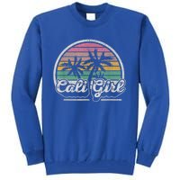 Cali Girl California Retro California Palm Trees Summer Tall Sweatshirt