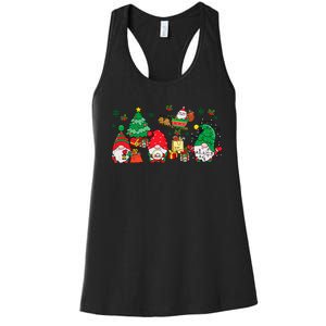 Cute Gnomes Christmas Santa Claus Gnome Xmas Family Matching Women's Racerback Tank