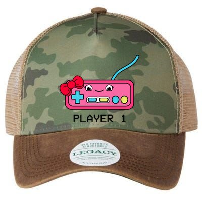 Cute Game Controller Kawaii Joystick Funny Gamer Girl Matching Gamer Couple Legacy Tie Dye Trucker Hat