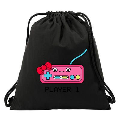 Cute Game Controller Kawaii Joystick Funny Gamer Girl Matching Gamer Couple Drawstring Bag