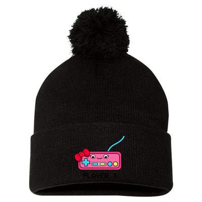 Cute Game Controller Kawaii Joystick Funny Gamer Girl Matching Gamer Couple Pom Pom 12in Knit Beanie