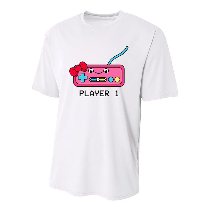 Cute Game Controller Kawaii Joystick Funny Gamer Girl Matching Gamer Couple Youth Performance Sprint T-Shirt