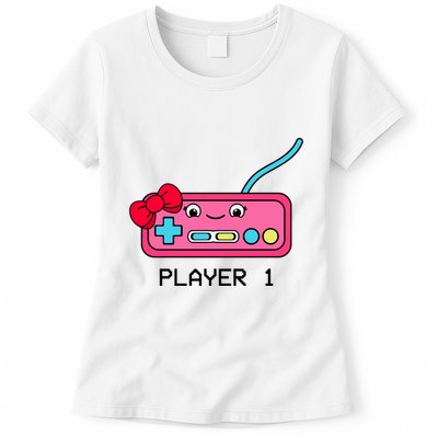 Cute Game Controller Kawaii Joystick Funny Gamer Girl Matching Gamer Couple Womens T-Shirt