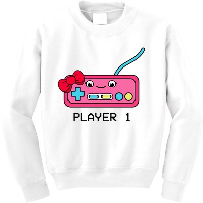 Cute Game Controller Kawaii Joystick Funny Gamer Girl Matching Gamer Couple Kids Sweatshirt