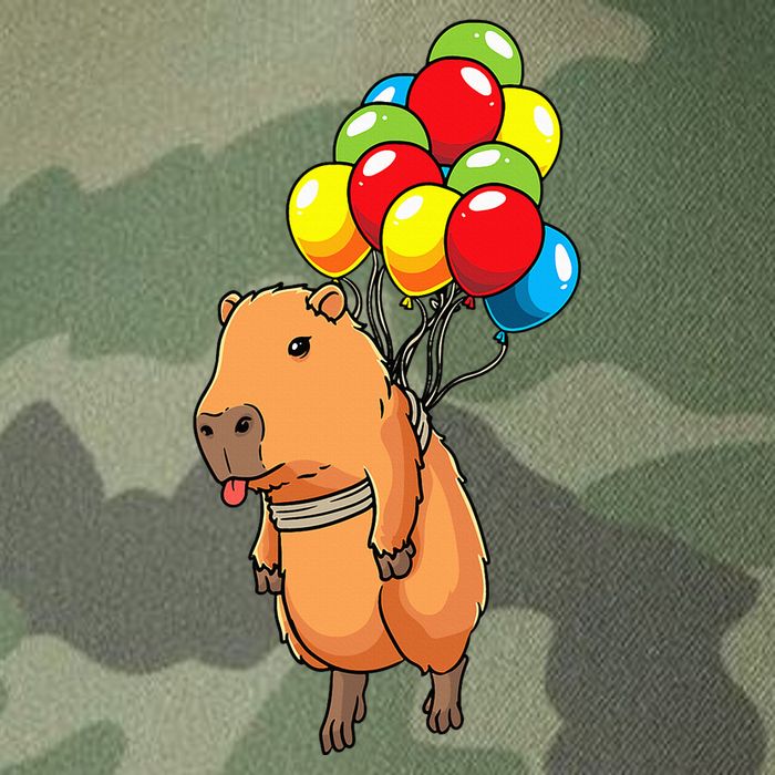Capybara Giant Cavy Rodent With Balloons Capybara Legacy Tie Dye Trucker Hat