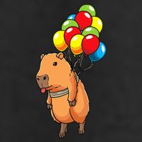 Capybara Giant Cavy Rodent With Balloons Capybara Garment-Dyed Fleece Hoodie