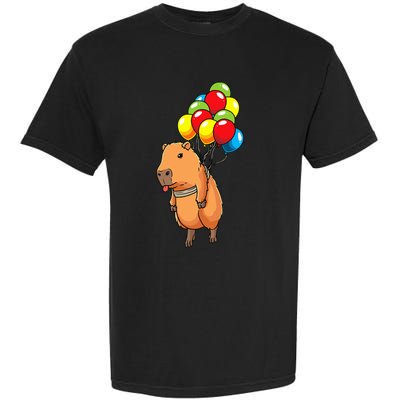 Capybara Giant Cavy Rodent With Balloons Capybara Garment-Dyed Heavyweight T-Shirt