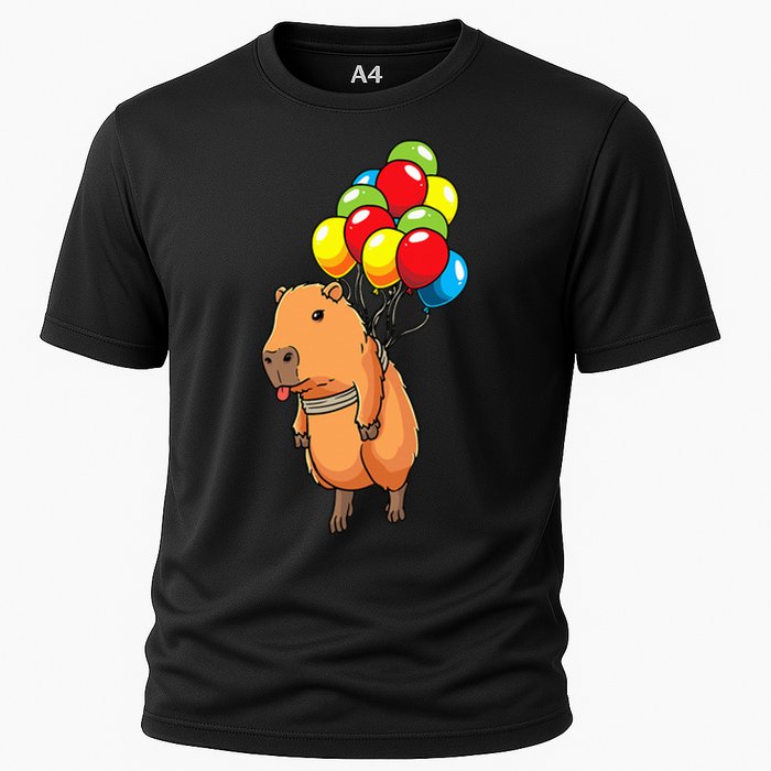 Capybara Giant Cavy Rodent With Balloons Capybara Cooling Performance Crew T-Shirt