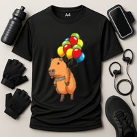 Capybara Giant Cavy Rodent With Balloons Capybara Performance Shirt