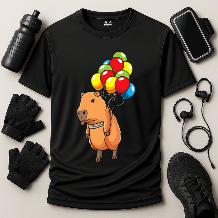 Capybara Giant Cavy Rodent With Balloons Capybara Performance Shirt
