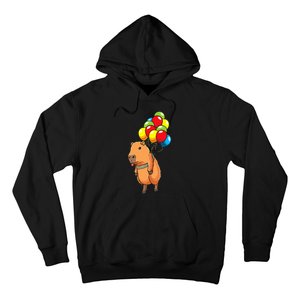 Capybara Giant Cavy Rodent With Balloons Capybara Hoodie