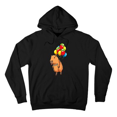 Capybara Giant Cavy Rodent With Balloons Capybara Hoodie